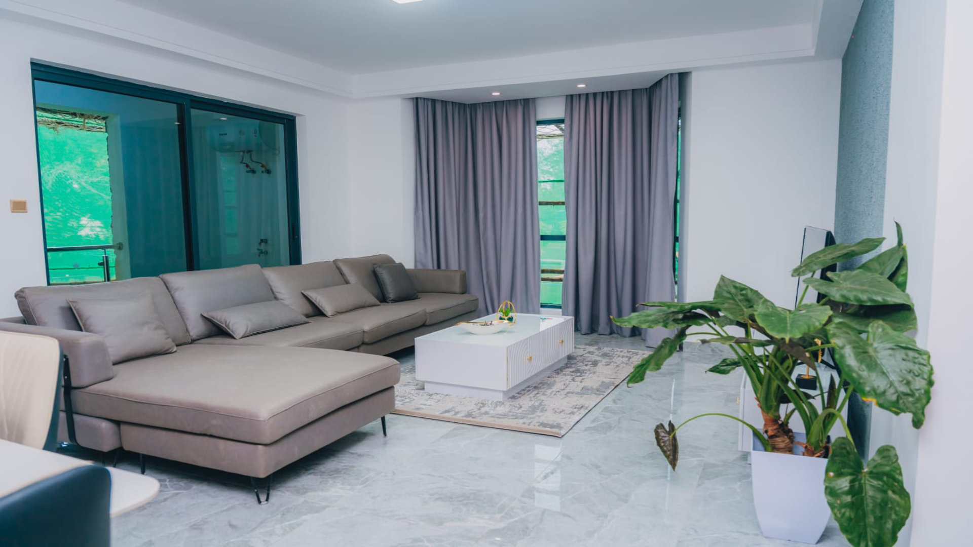 Modern open-plan apartment interior at Golfscape Residences in Nairobi