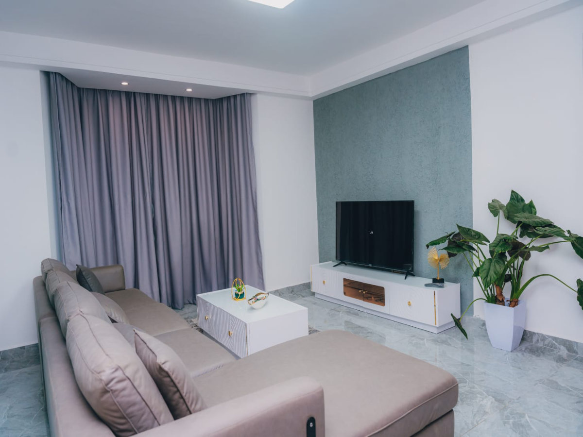 Modern open-plan apartment interior at Golfscape Residences in Nairobi