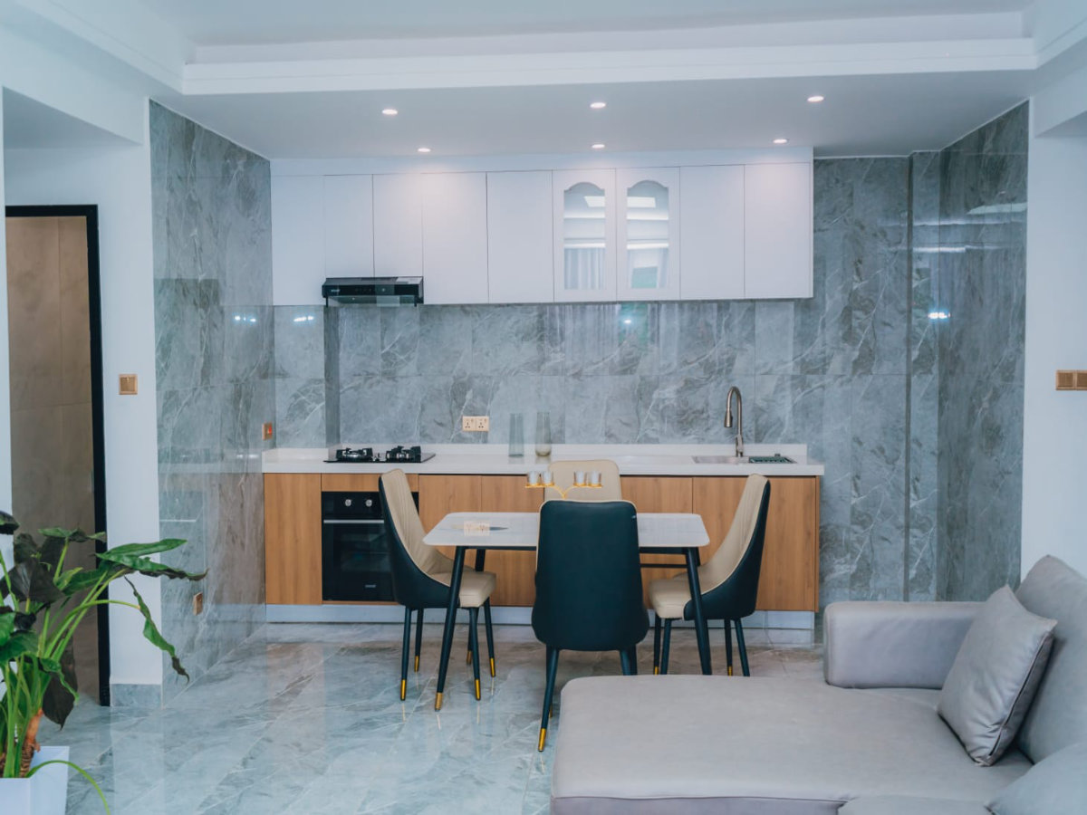 Modern open-plan apartment interior at Golfscape Residences in Nairobi