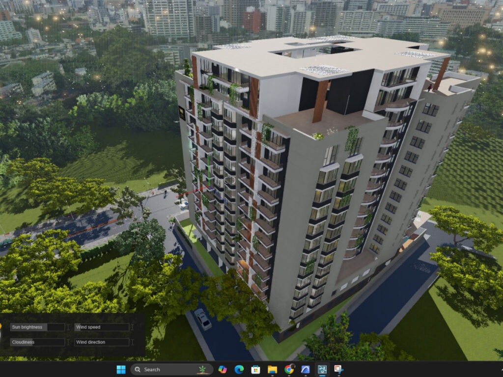 Modern open-plan apartment interior at Golfscape Residences in Nairobi