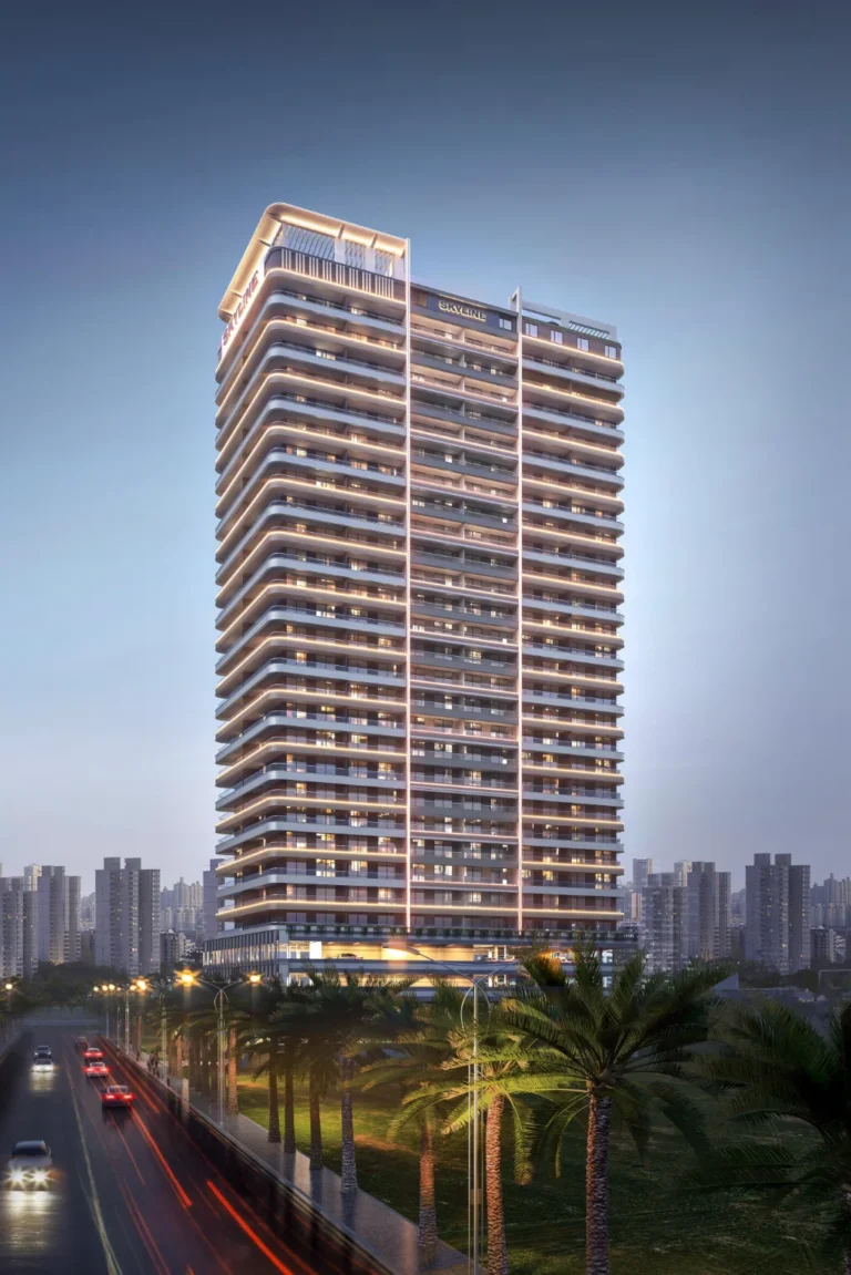 Skyline Westlands tower exterior at dusk showing illuminated balconies and modern façade on Westlands Road Nairobi