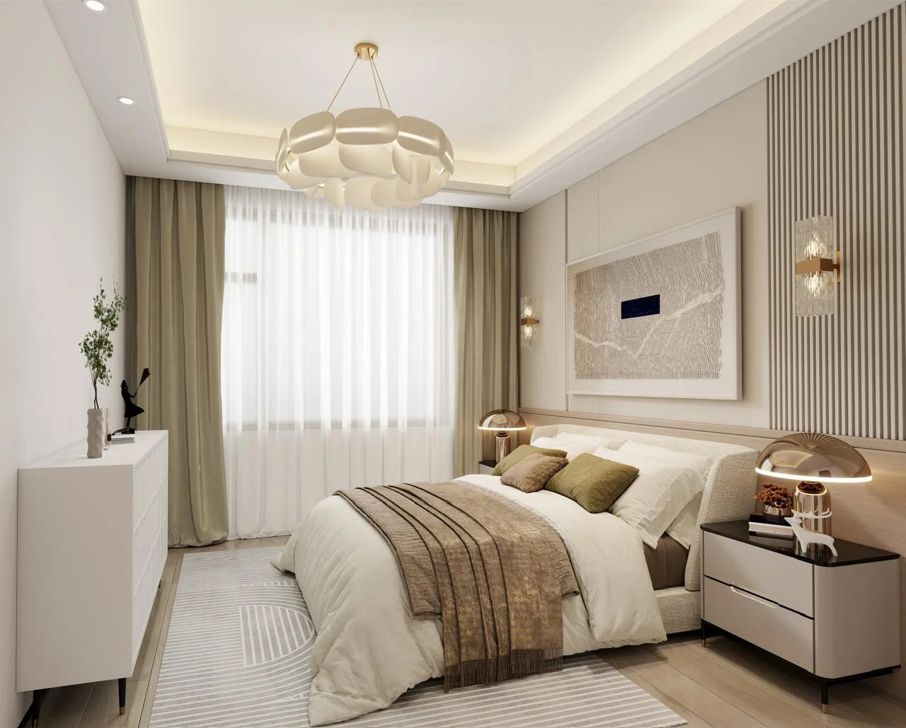 Elegant master bedroom interior design at Capital Vista apartments, Kilimani Nairobi