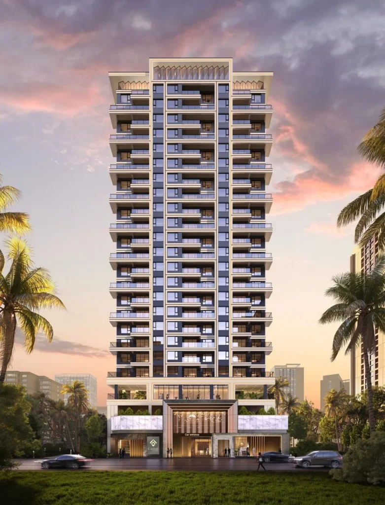 Capital Vista high-rise apartment building exterior at sunset, Kilimani, Nairobi